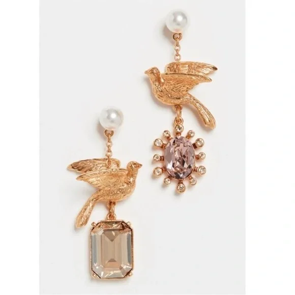 Oscar De La Renta RUNWAY Gold Dove
Mismatched Gem Earrings - Picture 5 of 14
